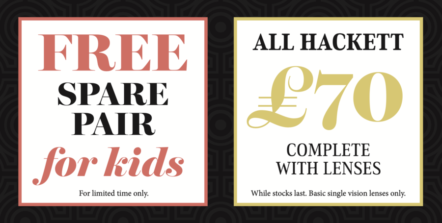 Cloughs Opticians Latest Offers - Free Spare Pair of Glasses for Kids
